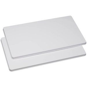 🤍 NIB White Enameled Metal Low Profile Electric Stove Burner Covers - Set of 2